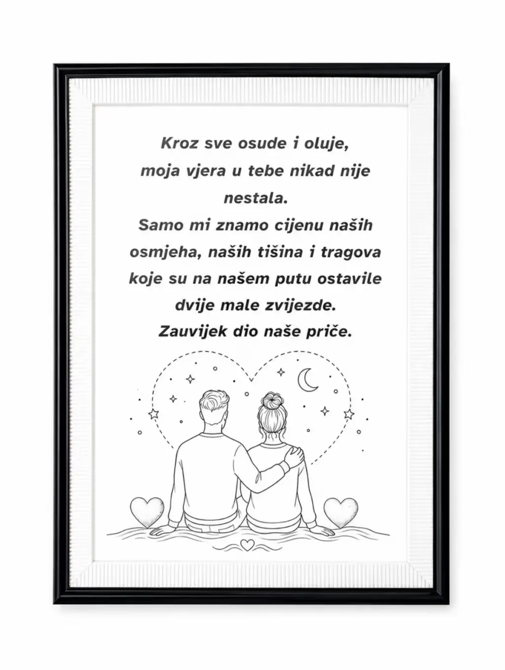 Personalizovani Ljubavni Poster – "Zauvijek Dio Naše Priče"